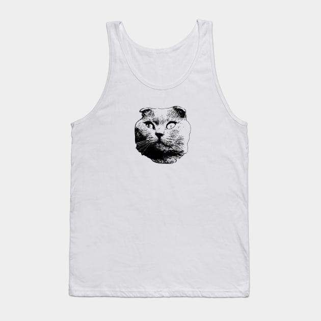 Scottish Fold Cat Art Tank Top by ElegantCat